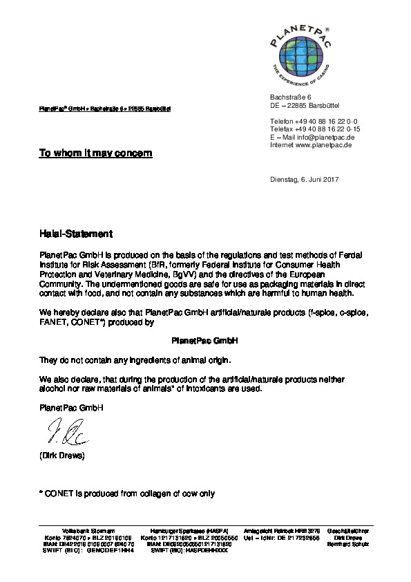 Halal Statement.pdf Downloads – PlanetPac